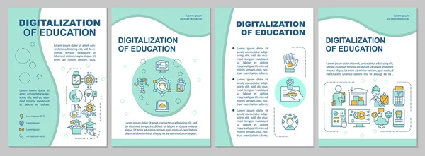 Digitalização Modelo Brochura Sistema Educacional Learning Folheto Brochura Impressão Folhetos — Vetor de Stock