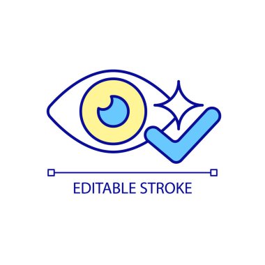 Gelişmiş görme yeteneği RGB renk simgesi. En etkili ve hızlı işlem. Göz hastalığı tedavisi ve görme bozukluğu. İzole vektör çizimi. Basit bir çizgi çizimi. Düzenlenebilir vuruş