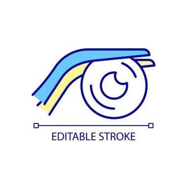 RGB renk simgesi için mercekler. Göz doktorundan tavsiye mektupları var. Ameliyattan önce lens takmayı bırak. İzole vektör çizimi. Basit bir çizgi çizimi. Düzenlenebilir vuruş