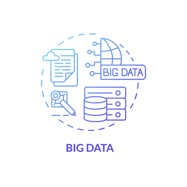 Μεγάλο Εικονίδιο Έννοιας Μπλε Διαβάθμισης Δεδομένων Business Industry Info Service — Διανυσματικό Αρχείο