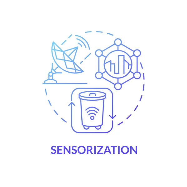 Sensorisatie Blauw Gradiënt Concept Icoon Moderne Stad Digitalisering Programma Citizen — Stockvector