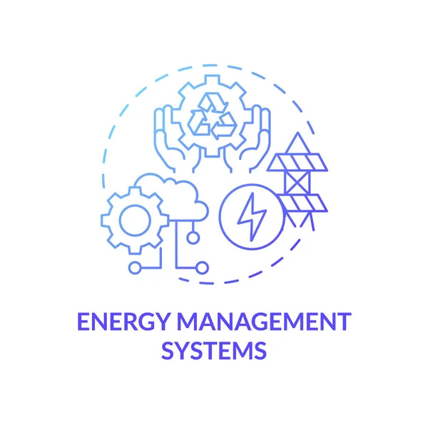 Energiebeheersystemen Blauw Gradiënt Concept Icoon Automatisering Van Verzameling Van Energiemeetgegevens — Stockvector