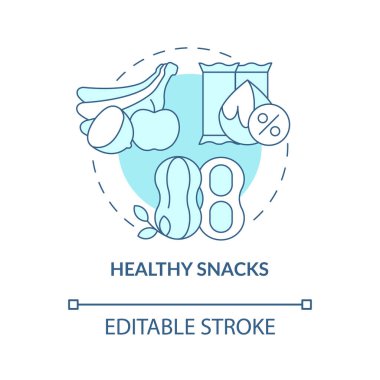 Sağlıklı gıda konsepti ikonu. Taze meyve. Dengeli beslenme diyeti soyut fikir ince çizgi çizimi. İzole bir taslak çizim. Düzenlenebilir felç. Kullanılan Roboto-Orta, Myriad Pro-Kalın yazı tipleri