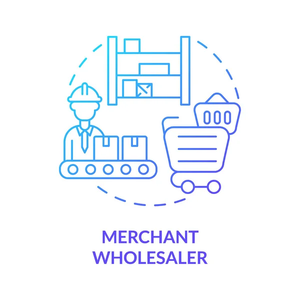 Merchant Wholesaler Blue Gradient Concept Icon Trade Logistics Distribution Company — Stock Vector