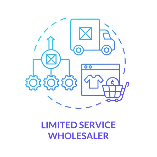 Limited Service Wholesaler Blue Gradient Concept Icon Customer Service Organization — Stock Vector