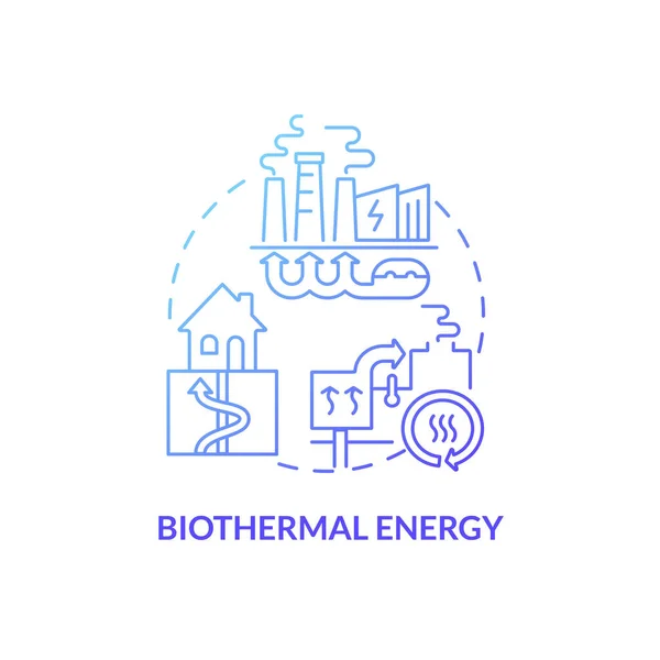 Icono Concepto Gradiente Azul Energía Biotérmica Materiales Orgánicos Compostaje Energía — Vector de stock