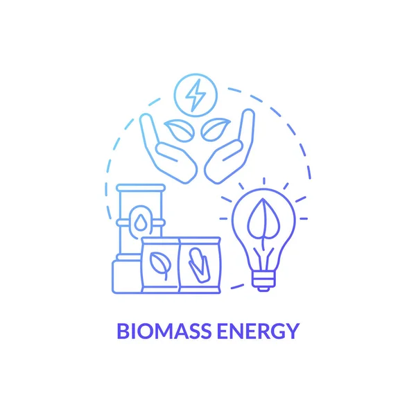 Icono Concepto Gradiente Azul Energía Biomasa Los Materiales Renovables Naturales — Vector de stock
