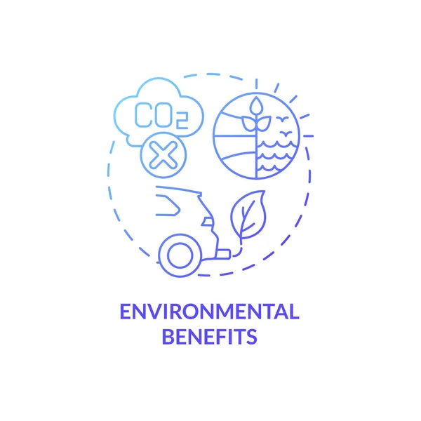 Beneficios Ambientales Icono Concepto Gradiente Azul Fuentes Generación Energía Renovable — Archivo Imágenes Vectoriales