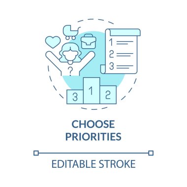 Turkuaz konsept simgesini seçin. Dengeli yaşam tarzı stratejisi soyut fikir ince çizgi çizimi. İzole bir taslak çizim. Düzenlenebilir felç. Kullanılan Roboto-Orta, Myriad Pro-Kalın yazı tipleri