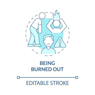 Tükenmiş turkuaz konsept ikonu. Anlamsız yaşam tarzı soyut fikir ince çizgi çizimi. İzole bir taslak çizim. Düzenlenebilir felç. Kullanılan Roboto-Orta, Myriad Pro-Kalın yazı tipleri