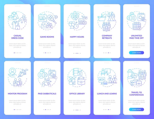 Mobil uygulama sayfası ekranında personel ikramiyeleri. Şirket çalışanlarına verilen ikramiyeler doğrusal kavramlarla birlikte 5 aşamalı grafik talimatlar. UI, UX, GUI şablonu. Kullanılan sayısız Pro-Kalın, Düzenli yazı tipleri
