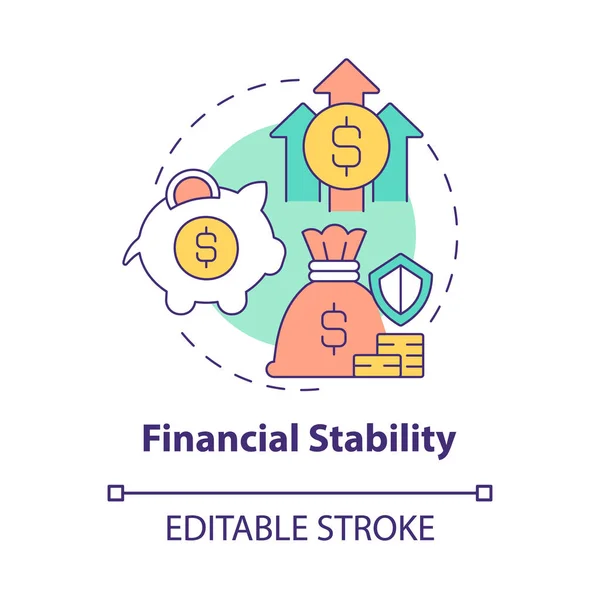 Ikona Koncepcji Stabilności Finansowej Oszczędności Dla Dobrze Wyważonego Życia Abstrakcyjny — Wektor stockowy