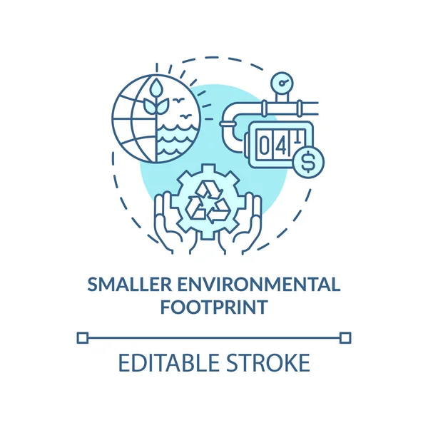 Menší Ekologická Stopa Modrá Koncepce Ikony Udržitelné Vytváření Abstraktní Myšlenky — Stockový vektor
