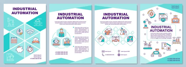 Plantilla Folleto Automatización Industrial Beneficios Automatización Diseño Impresión Cuadernillo Con — Vector de stock