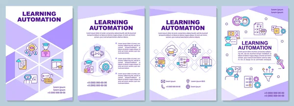 Modelo Brochura Automação Aprendizagem Educação Desenho Impressão Livreto Com Ícones — Vetor de Stock
