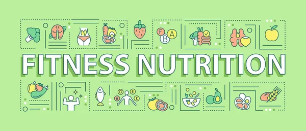 Fitness Nutrition Mots Concepts Bannière Verte Régime Sportif Infographies Avec — Image vectorielle