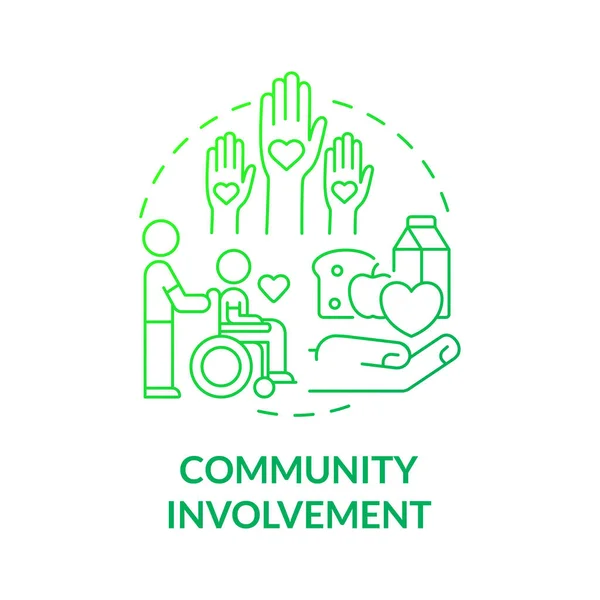 커뮤니티는 친환경적 아이콘을 포함한다 관계와 추상적 아이디어의 삽화를 지원합니다 별도의 — 스톡 벡터