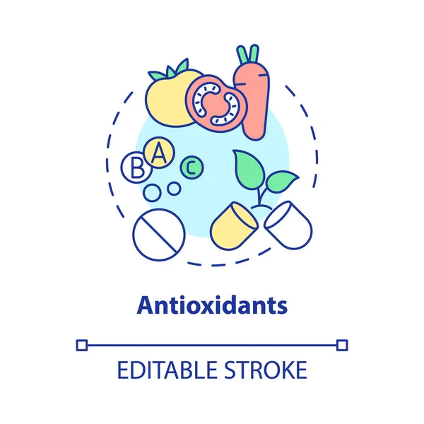 Antioxidantien Konzept Symbol Halten Sie Diät Für Das Gesundheitswesen Fitness — Stockvektor