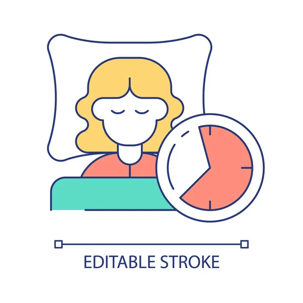 Gezond Slaappatroon Rgb Kleurenpictogram Biologische Ritmes Gewoonte Van Een Evenwichtige — Stockvector