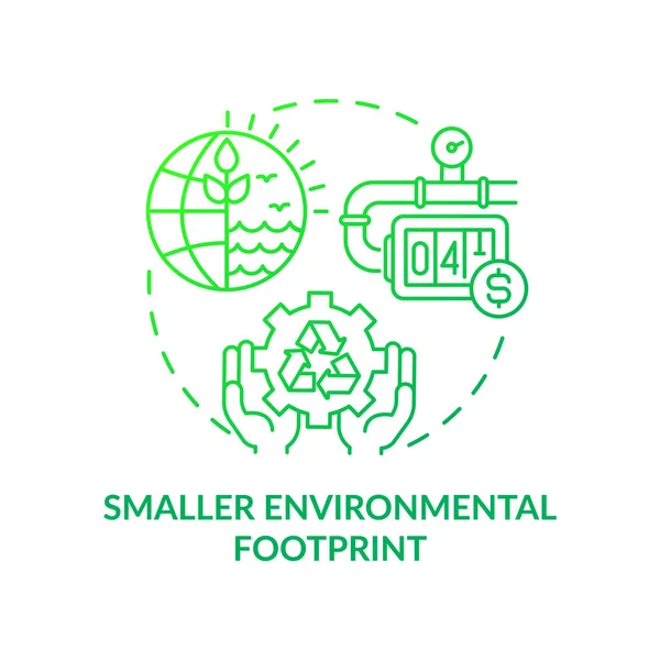 Smaller Environmental Footprint Green Gradient Concept Icon Sustainability Abstract Idea — 图库矢量图片