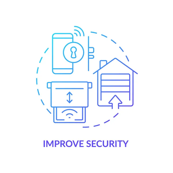 Mejorar Seguridad Azul Gradiente Icono Concepto Razones Para Automatización Del — Vector de stock