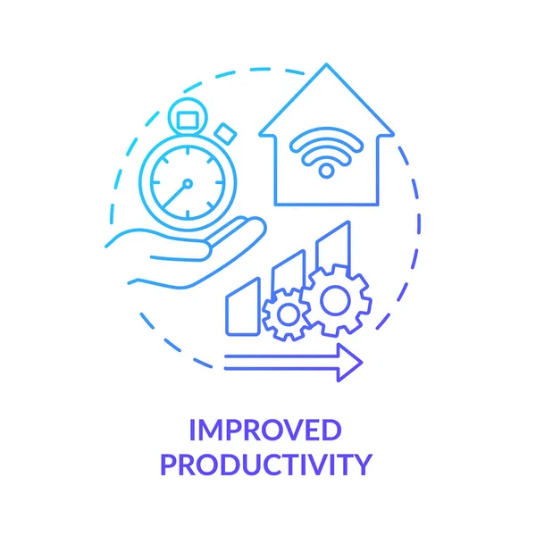Improved Productivity Blue Gradient Concept Icon Home Automation Advantages Abstract — Stock vektor