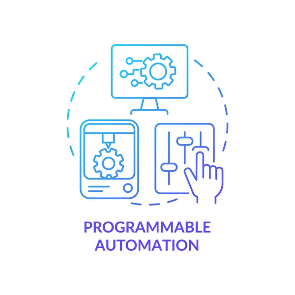 Automação Programável Ícone Conceito Gradiente Azul Produzindo Lotes Ideia Abstrata — Vetor de Stock