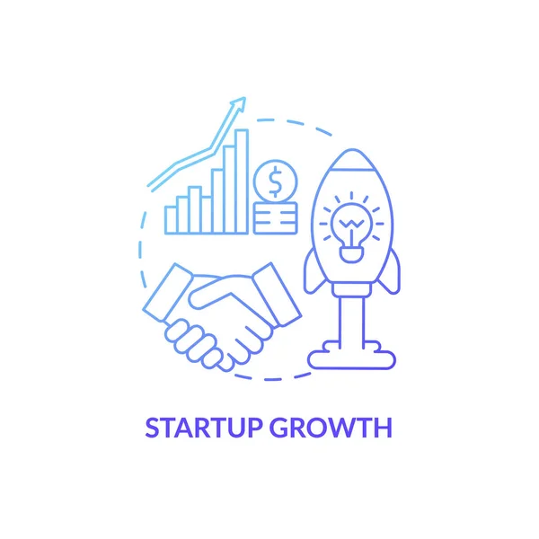 Icono Concepto Gradiente Azul Crecimiento Inicial Ideas Negocio Innovadoras Idea — Vector de stock