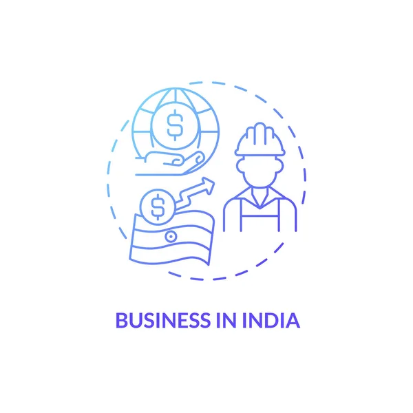 Byznys Indii Modrý Gradient Koncept Ikony Abstraktní Myšlenka Hospodářského Rozvoje — Stockový vektor