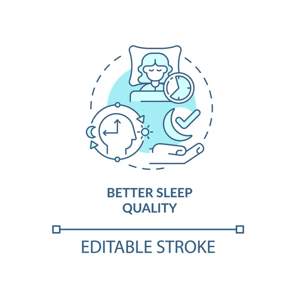 Ikon Konsep Pirus Kualitas Tidur Yang Lebih Baik Bangun Dan - Stok Vektor
