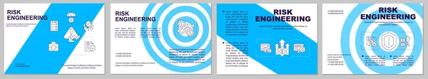 Modèle Brochure Bleu Ingénierie Des Risques Sécurité Couverture Carnet Imprimé — Image vectorielle