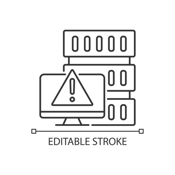 Dos Attack Linear Icon Denial Service Disruption Computer Server Thin — Stock Vector