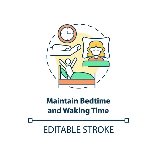 Maintain Bedtime Waking Time Concept Icon Healthy Lifestyle Abstract Idea — Stock Vector