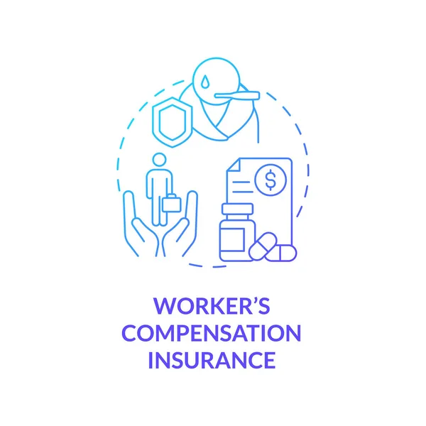 Workers Compensation Insurance Blue Gradient Concept Icon Company Guarantee Abstract — Stock Vector