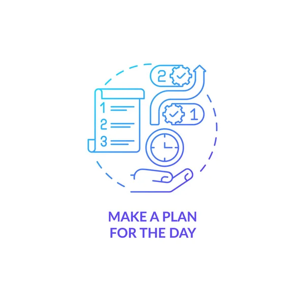 Make Plan Day Blue Gradient Concept Icon Checking Daily Schedule — Stockvektor