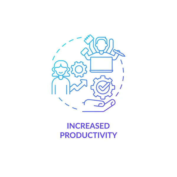 Increase Productivity Blue Gradient Concept Icon Live Full Successful Life — Stock vektor
