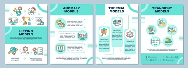 Modelos Gêmeos Digitais Modelo Brochura Verde Modelagem Desenho Impressão Livreto —  Vetores de Stock
