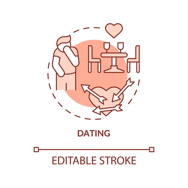 Dating Terracotta Concept Icon Love Relationship Anxiety Trigger Abstract Idea — Stock Vector