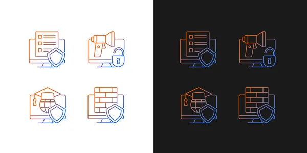 Protect Private Data Gradient Icons Set Dark Light Mode Firewall — Stock vektor