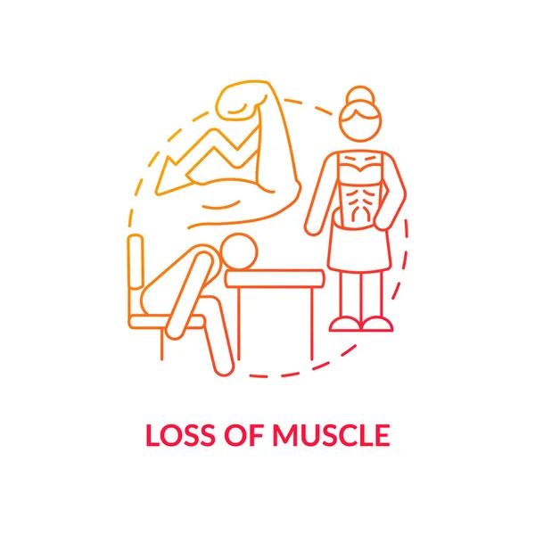 Loss Muscle Red Gradient Concept Icon Musculoskeletal System Degeneration Body — 图库矢量图片