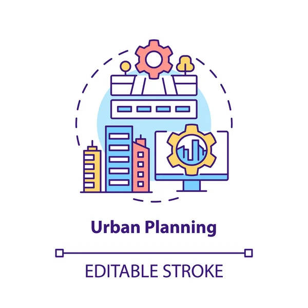 Icono Del Concepto Planificación Urbana Caso Uso Gemelo Digital Idea — Vector de stock