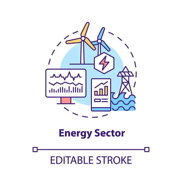 Concept Energiesector Icoon Optimaliseer Productieprocessen Abstract Idee Dunne Lijn Illustratie — Stockvector