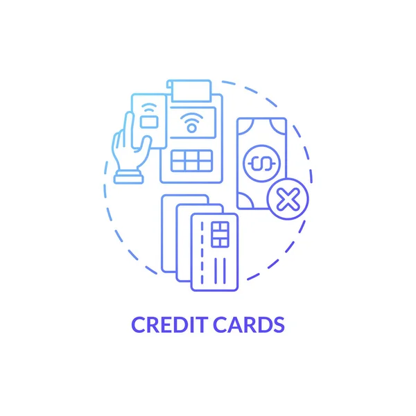 Tarjetas Crédito Azul Gradiente Icono Concepto Billeteras Pago Línea Sistema — Vector de stock