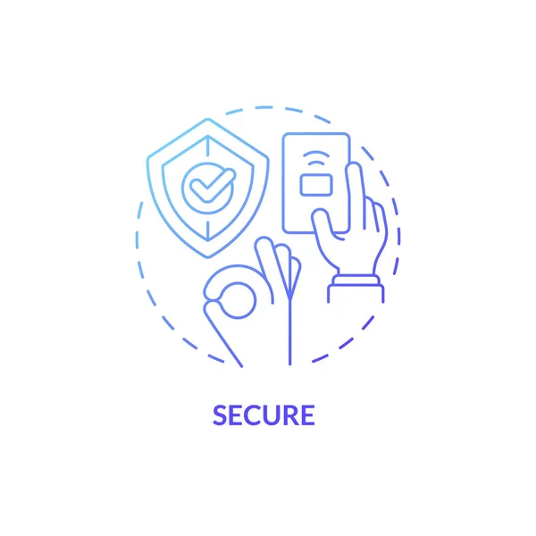 Secure Blue Gradient Concept Icon Safe Payment Wireless Solution Touchless — Stock vektor