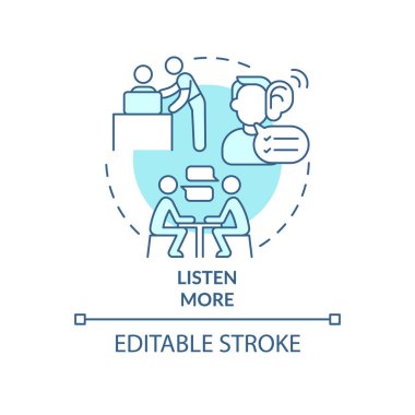 Daha fazla turkuaz konsept ikonu dinle. Ekip üyelerinin ince çizgi çizimlerine dikkat edin. İzole bir taslak çizim. Düzenlenebilir felç. Kullanılan Roboto-Orta, Myriad Pro-Kalın yazı tipleri