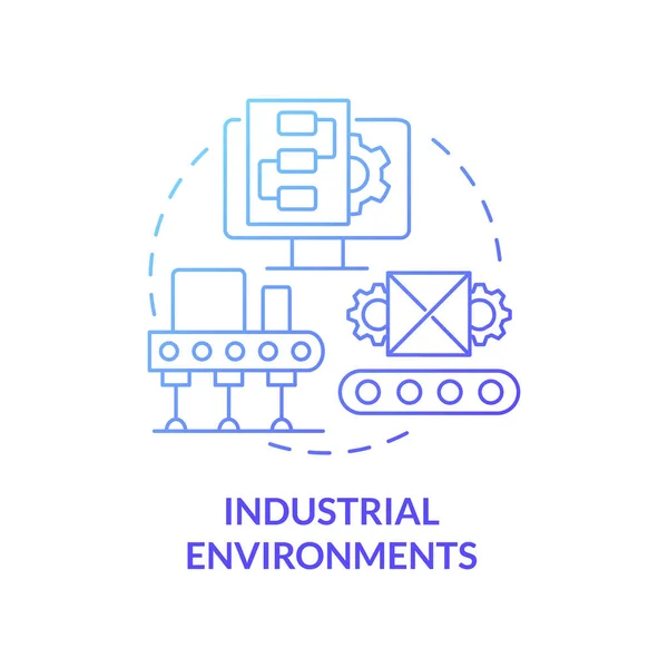 Entornos Industriales Icono Concepto Gradiente Azul Mejora Los Resultados Empresariales — Archivo Imágenes Vectoriales