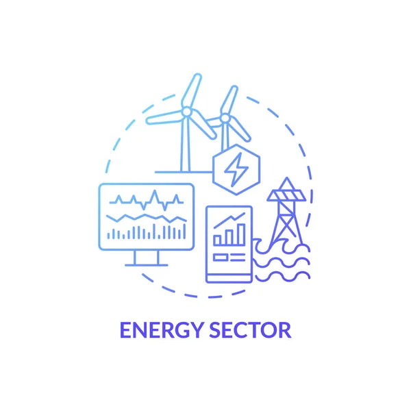Energiesector Blauw Gradiënt Concept Icoon Verbetering Van Asset Performance Abstract — Stockvector