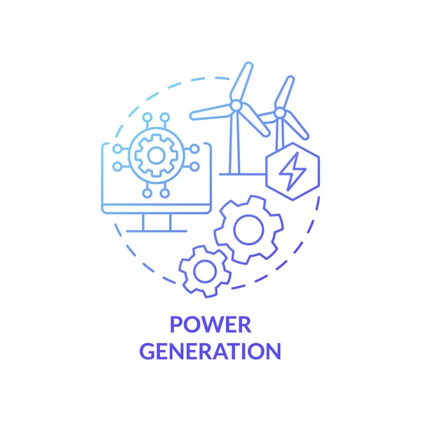 Power Generation Blue Gradient Concept Icon Improving Operational Characteristics Abstract — 图库矢量图片