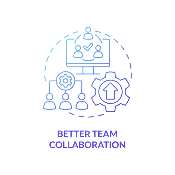 Better Team Collaboration Blue Gradient Concept Icon Resolving Manufacturing Issues — Stock Vector