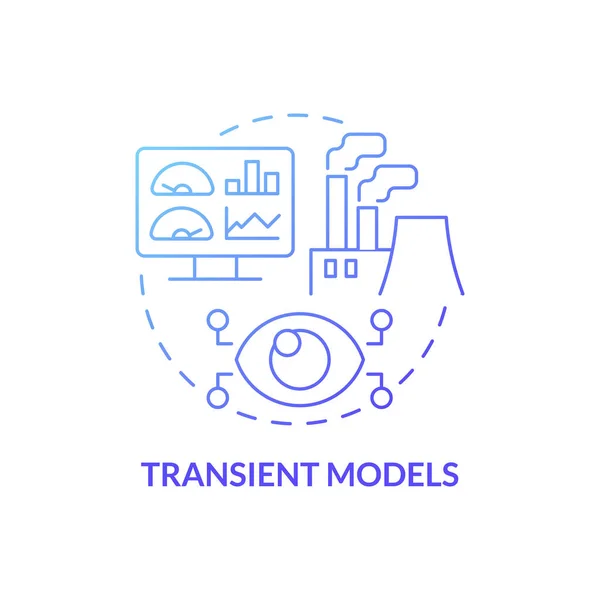 Modelos Transitorios Icono Concepto Gradiente Azul Simulación Réplica Creación Idea — Vector de stock